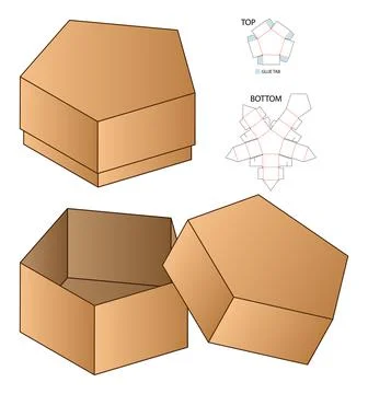 Box packaging die cut template design. 3d mock-up Stock Illustration