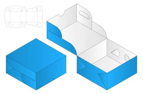 Box packaging die cut template design. 3d mock-up Stock Illustration