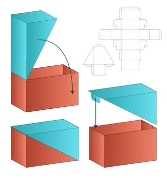 Box packaging die cut template design. 3d mock-up Stock Illustration