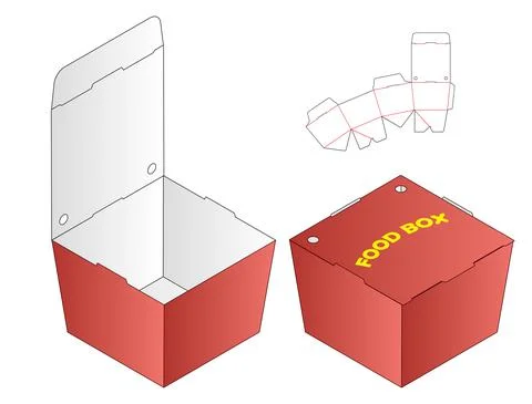 Box packaging die cut template design. 3d mock-up Stock Illustration
