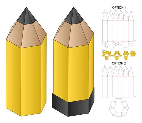 Box packaging die cut template design. 3d mock-up Illustrazione stock
