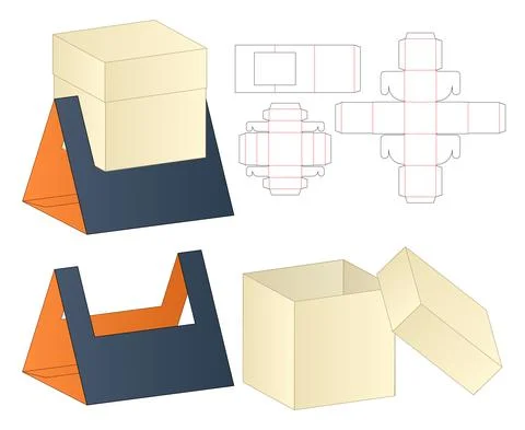 Box packaging die cut template design. 3d mock-up Stock Illustration