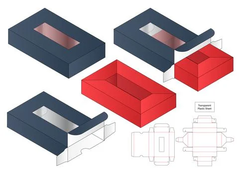 Box packaging die cut template design. 3d mock-up Stock Illustration