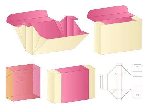 Box packaging die cut template design. 3d mock-up Stock Illustration