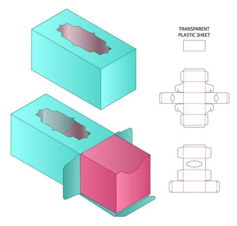Box packaging die cut template design. 3d mock-up Stock Illustration