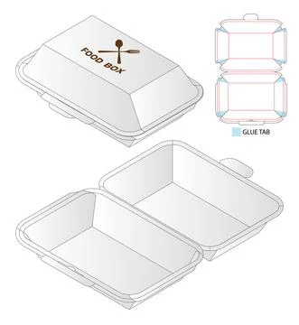 Box packaging die cut template design. 3d mock-up Stock Illustration