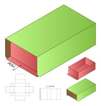 Box packaging die cut template design. 3d mock-up Stock Illustration