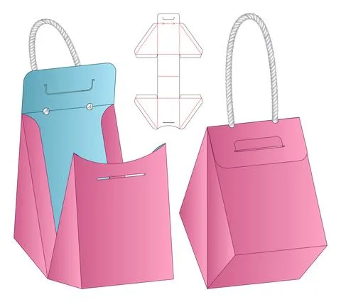 Box packaging die cut template design. 3d mock-up Stock Illustration