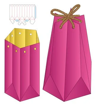 Box packaging die cut template design. 3d mock-up Illustrazione stock