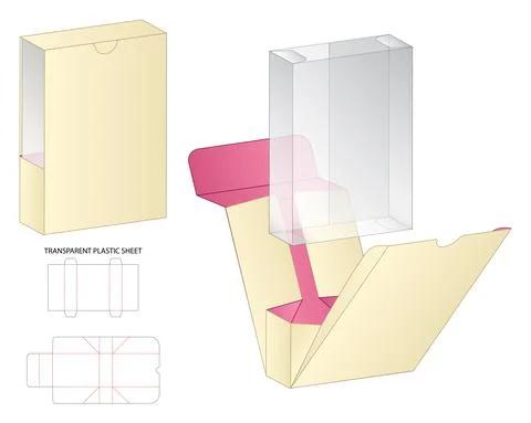 Box packaging die cut template design. 3d mock-up Stock Illustration