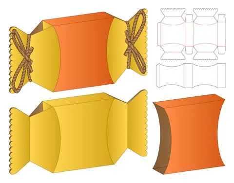 Box packaging die cut template design. 3d mock-up 스톡 일러스트