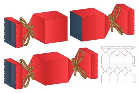 Box packaging die cut template design. 3d mock-up Stock Illustration