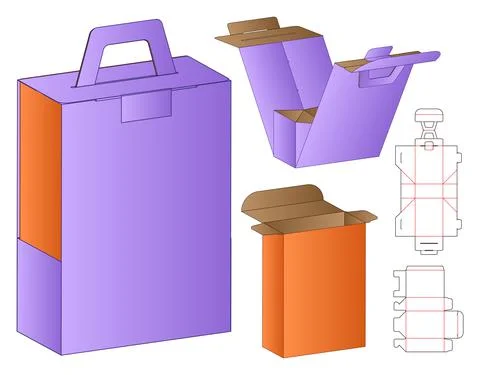 Box packaging die cut template design. 3d mock-up Stock Illustration