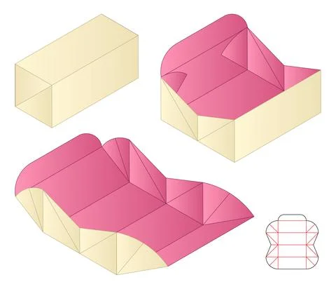 Box packaging die cut template design. 3d mock-up Stock Illustration