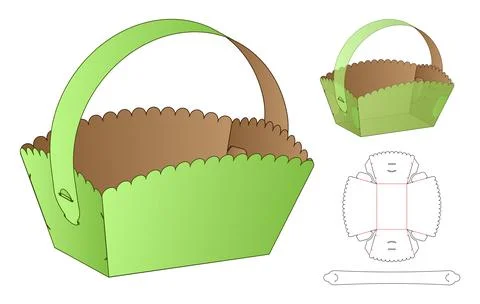 Box packaging die cut template design. 3d mock-up Illustrazione stock