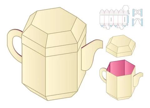 Box packaging die cut template design. 3d mock-up Stock Illustration