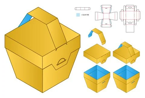 Box packaging die cut template design. 3d mock-up Stock Illustration