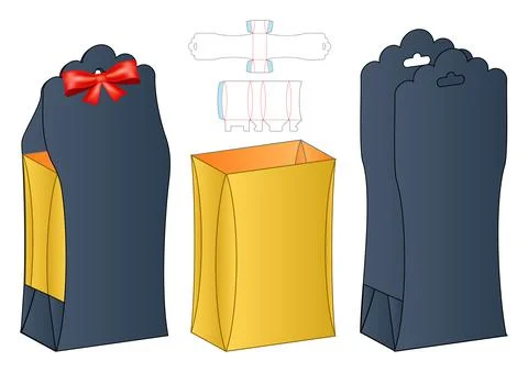 Box packaging die cut template design. 3d mock-up Illustrazione stock