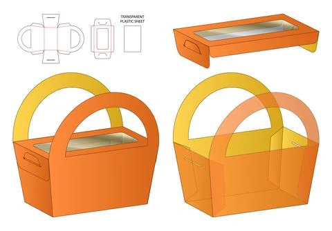 Box packaging die cut template design. 3d mock-up Stock Illustration