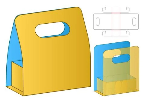 Box packaging die cut template design. 3d mock-up Stock Illustration