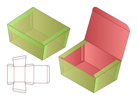 Box packaging die cut template design. 3d mock-up Stock Illustration
