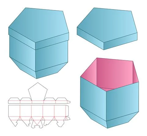 Box packaging die cut template design. 3d mock-up Stock Illustration