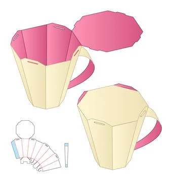 Box packaging die cut template design. 3d mock-up Stock Illustration