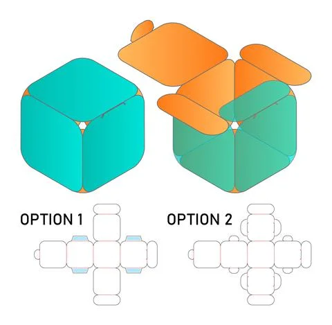 Box packaging die cut template design. 3d mock-up Stock Illustration
