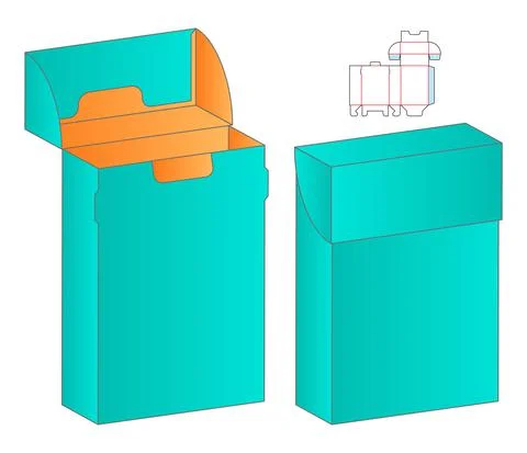 Box packaging die cut template design. 3d mock-up Stock Illustration