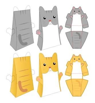 Box packaging die cut template design. 3d mock-up Stock Illustration