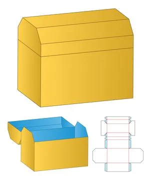 Box packaging die cut template design. 3d mock-up 스톡 일러스트