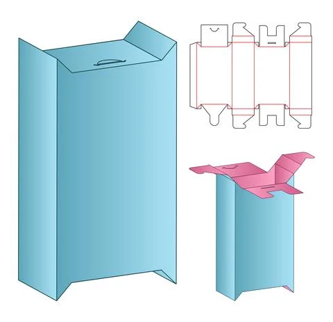 Box packaging die cut template design. 3d mock-up Stock Illustration