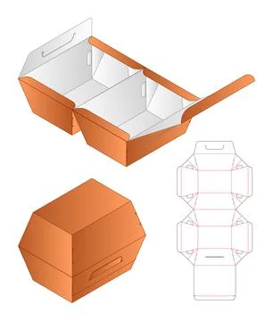 Box packaging die cut template design. 3d mock-up Stock Illustration
