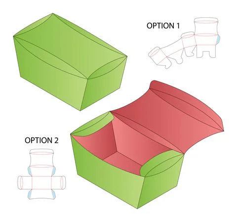Box packaging die cut template design. 3d mock-up Stock Illustration