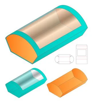 Box packaging die cut template design. 3d mock-up Stock Illustration