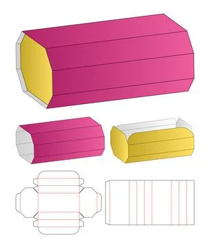 Box packaging die cut template design. 3d mock-up Stock Illustration