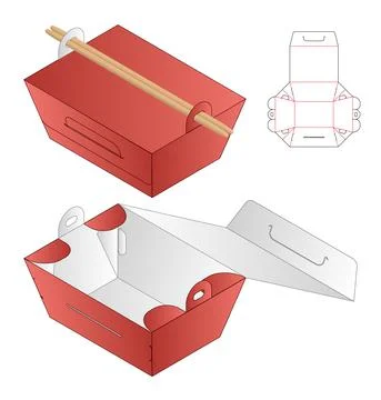 Box packaging die cut template design. 3d mock-up Stock Illustration