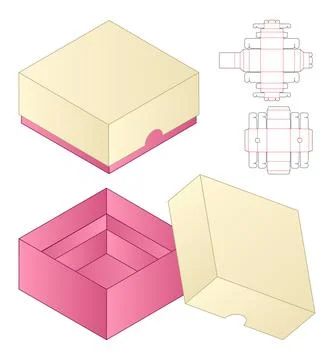 Box packaging die cut template design. 3d mock-up Stock Illustration
