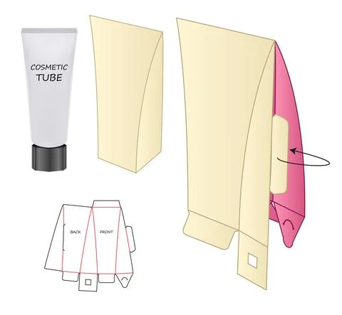 Box packaging die cut template design. 3d mock-up Stock Illustration