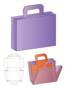 Box packaging die cut template design. 3d mock-up Illustrazione stock