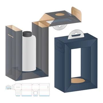 Box packaging die cut template design. 3d mock-up Stock Illustration