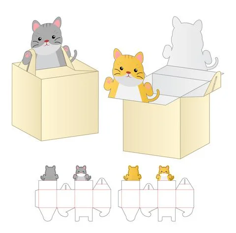 Box packaging die cut template design. 3d mock-up Stock Illustration