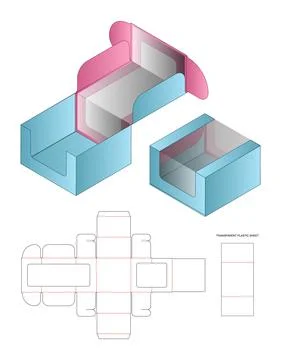 Box packaging die cut template design. 3d mock-up Stock Illustration