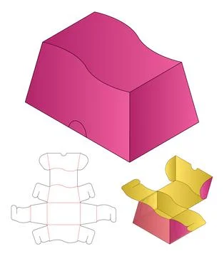 Box packaging die cut template design. 3d mock-up Stock Illustration