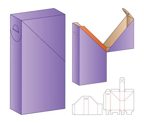 Box packaging die cut template design. 3d mock-up Stock Illustration