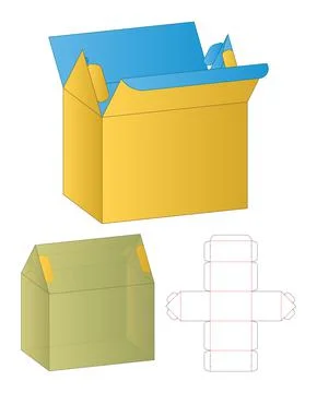 Box packaging die cut template design. 3d mock-up Stock Illustration
