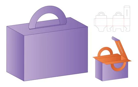 Box packaging die cut template design. 3d mock-up Stock Illustration