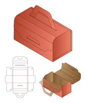 Box packaging die cut template design. 3d mock-up Stock Illustration