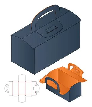 Box packaging die cut template design. 3d mock-up Stock Illustration