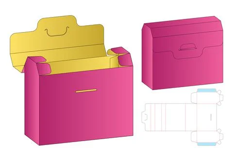 Box packaging die cut template design. 3d mock-up Stock Illustration